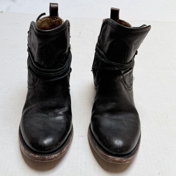 Stetson Ladies Minx Brown Vintage Toe Booties Womens 6 Handcrafted Western - Picture 5 of 10